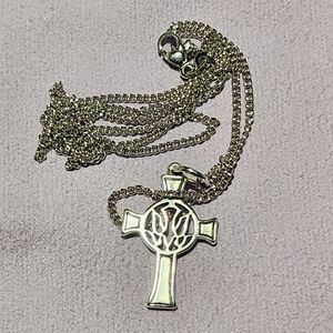 James Avery Sterling Silver Holy Spirit Descending Dove Celtic Cross Necklace